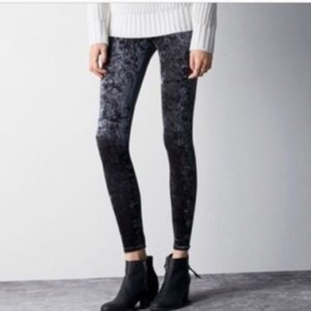 Adam Levine | Gray Crushed Velvet Leggings